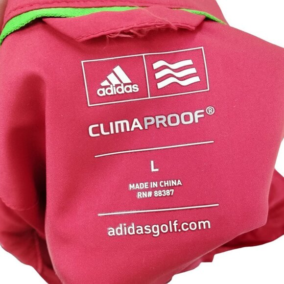 Adidas ClimaProof Short Sleeve Pullover Windbreaker Shirt Jacket Size L Red - Picture 2 of 11